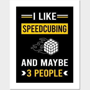 3 People Speedcubing Speedcube Speedcuber Speed Cubing Posters and Art